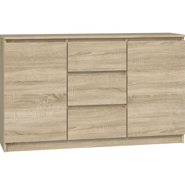 Topeshop KOMODA 2D3S 120CM DĄB SONOMA 3 SZUFLADY 2 DRZWI SALON