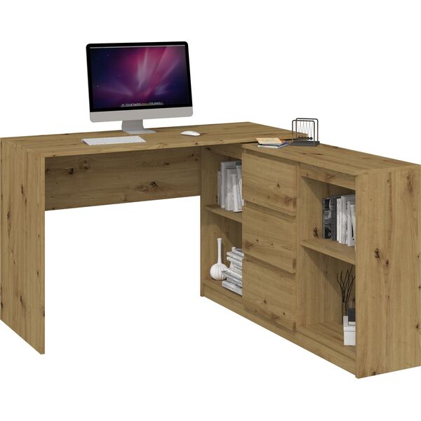 Topeshop KOMODA 2D3S 120CM DĄB ARTISAN 3 SZUFLADY 2 DRZWI SALON