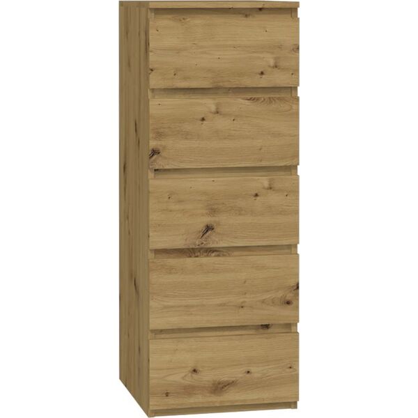 Topeshop KOMODA SZAFKA 5 SZUFLAD W5 DĄB ARTISAN