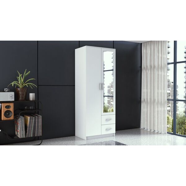 Topeshop szafa Romana lustro 80cm biel (ROMANA 80 BIEL L KPL)
