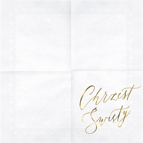 Party Deco Serwetki Chrzest Święty 3 warst. 33x33 białe 20 szt uniwersalny