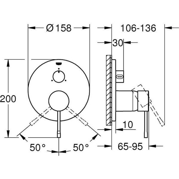Bateria wannowa Grohe ESSENCE EL.NATYNK.BAT.PODT.NATR,CH