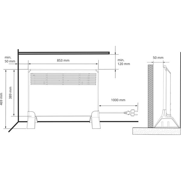 Grzejnik Ensto BETA10-MP konwektorowy 1000 W