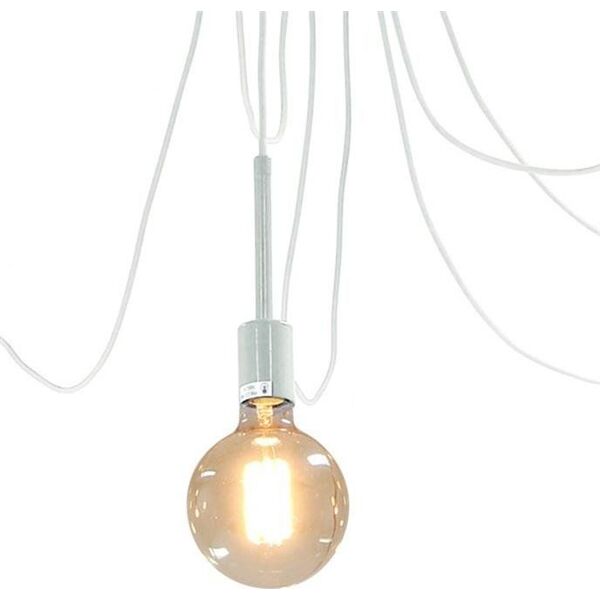 Lampa wisząca ECpower ZD74B LAMPA SUFITOWA ŻYRANDOL PAJĄK 6 RAMION BIAŁA uniwersalny