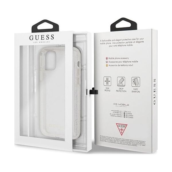 Guess Guess GUHCN58PCGLSI iPhone 11 Pro srebrny/silver hard case Glitter