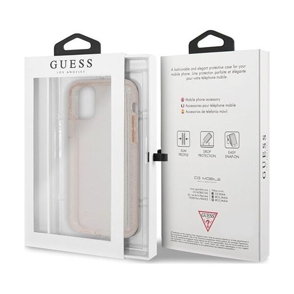 Guess Guess GUHCN58PCGLPI iPhone 11 Pro różowy/pink hard case Glitter