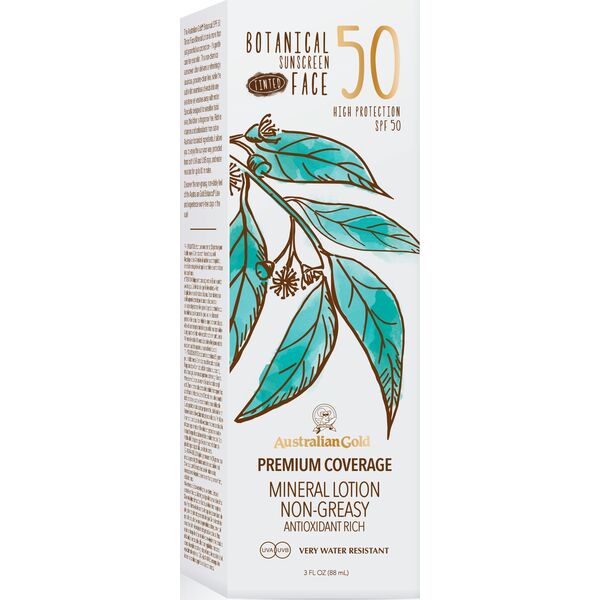 Australian Gold	 Tonizujący krem ​​ochronny do twarzy Botanical Tinted Face Medium-Tan SPF 50 88 ml