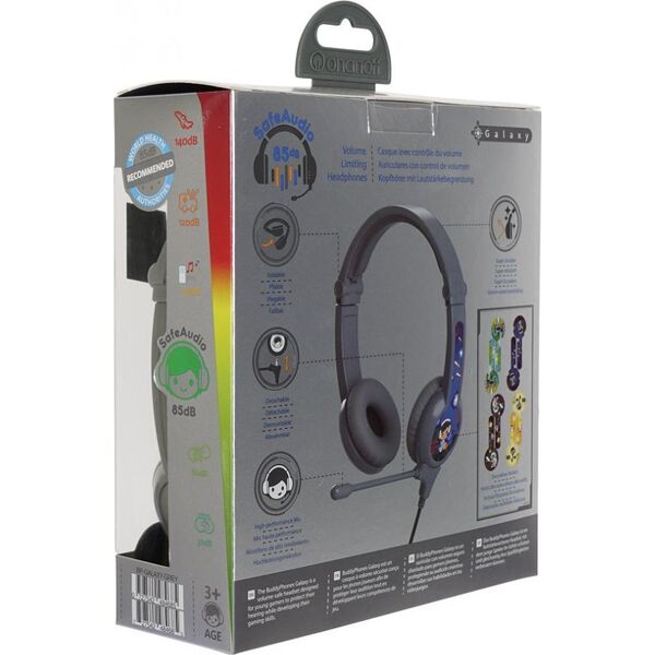 Słuchawki BuddyPhones Galaxy 3+ Szare (BP-GALAXY-GREY)