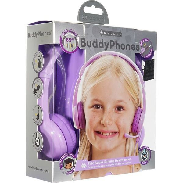 Słuchawki BuddyPhones Galaxy 3+ Fioletowe (BP-GALAXY-PURPLE)