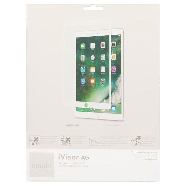 Moshi Moshi iVisor AG - Ochronna folia anty-refleksyjna iPad Pro 10.5 (2017) / iPad Air 10.5 (2019) (biała ramka) uniwersalny
