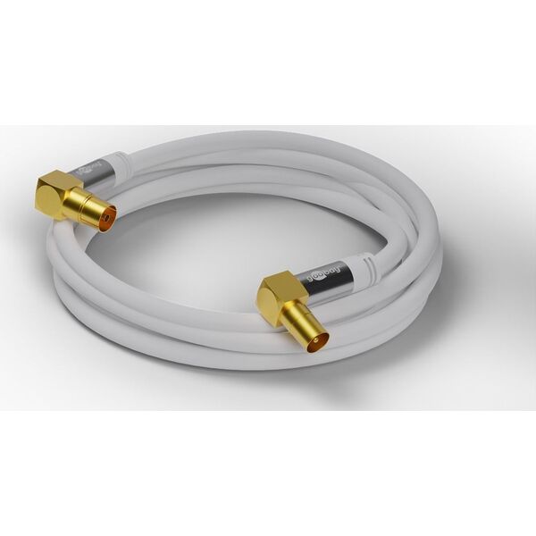 Goobay goobay TV antenna cable 135dB 90 ° white 2m -4x shielded