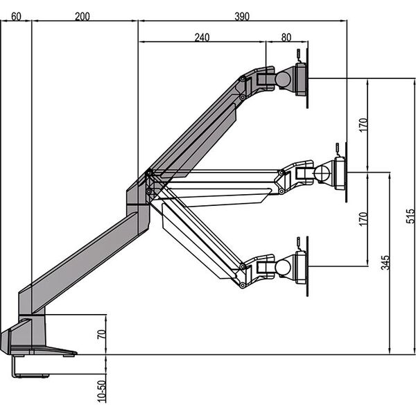 Hagor Uchwyt biurkowy na monitor 15" - 32" M VESA Gas Lift Arm Single HD (7382)