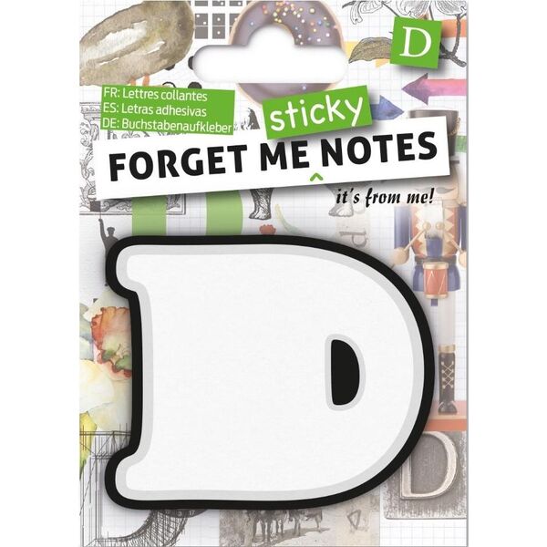 IF Forget me sticky notes kart samoprzylepne litera D