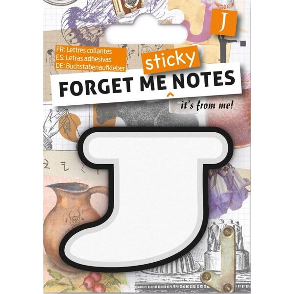 IF Forget me sticky notes kart samoprzylepne litera J