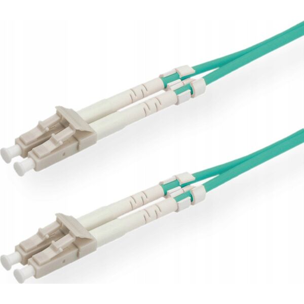 EFB EFB LWL Kabel Duplex Jumper LC-LC 50/125 OM3 1.0 Meter LSZH Halogenfrei aqua 2.0mm geprueft mit Messprotokoll