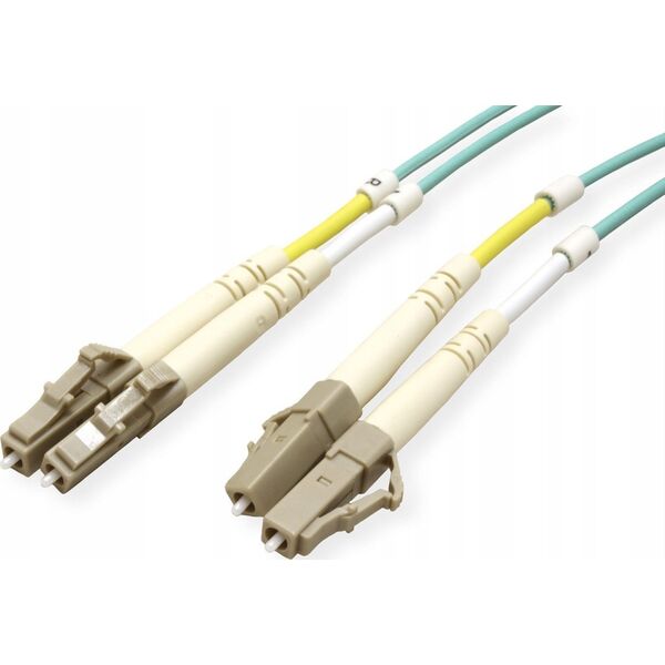 EFB EFB LWL Kabel Duplex Jumper LC-LC 50/125 OM3 1.0 Meter LSZH Halogenfrei aqua 2.0mm geprueft mit Messprotokoll