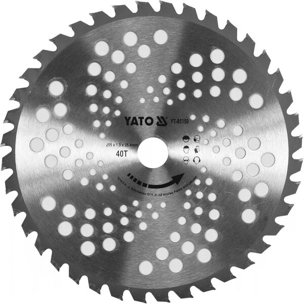 Yato tarcza TCT do podkaszarek 255mm 25,4mm (YT-85150)