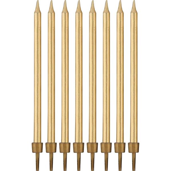 GoDan Świeczki urodzinowe złote - 10 cm - 8 szt. uniwersalny