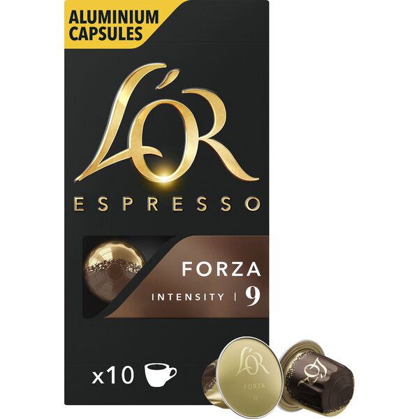 LOR Kavos kapsulės L'OR FORZA, 10 Nespresso® aparatų kapsulių