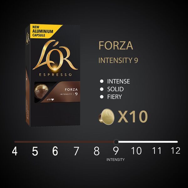 LOR Kavos kapsulės L'OR FORZA, 10 Nespresso® aparatų kapsulių