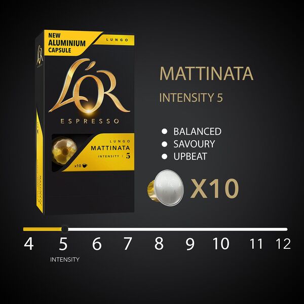 LOR Kavos kapsulės L'OR MATTINATA, 10 Nespresso® aparatų kapsulių