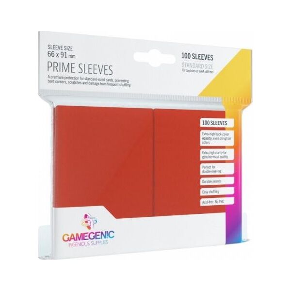 Gamegenic Gamegenic: Prime CCG Sleeves (66x91 mm) - Red, 100 sztuk