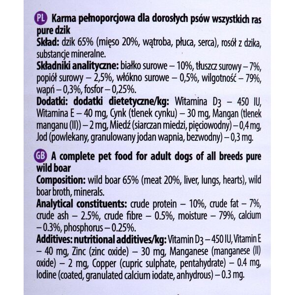 Dolina Noteci Dolina Noteci Pure Dzik 800g