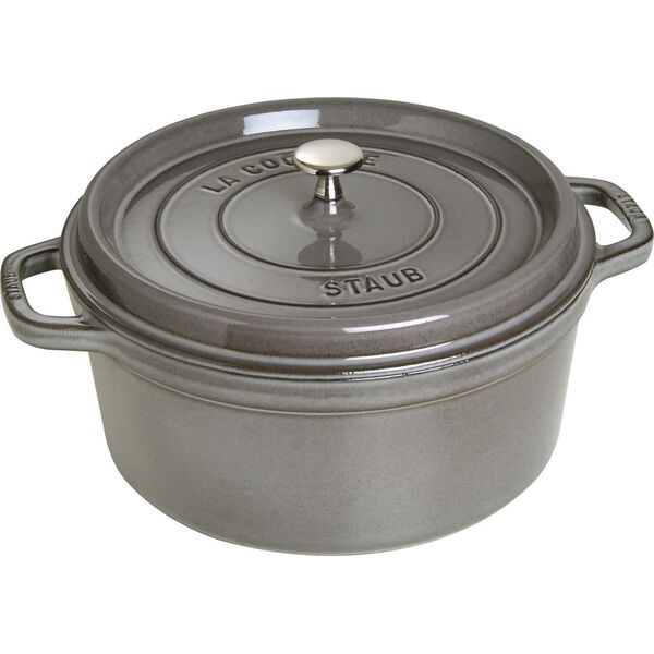 STAUB Garnek STAUB żeliwny okrągły 6.7 ltr grafitowy uniwersalny