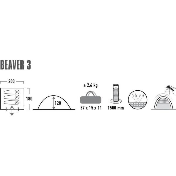 Namiot turystyczny High Peak Beaver 3 szary
