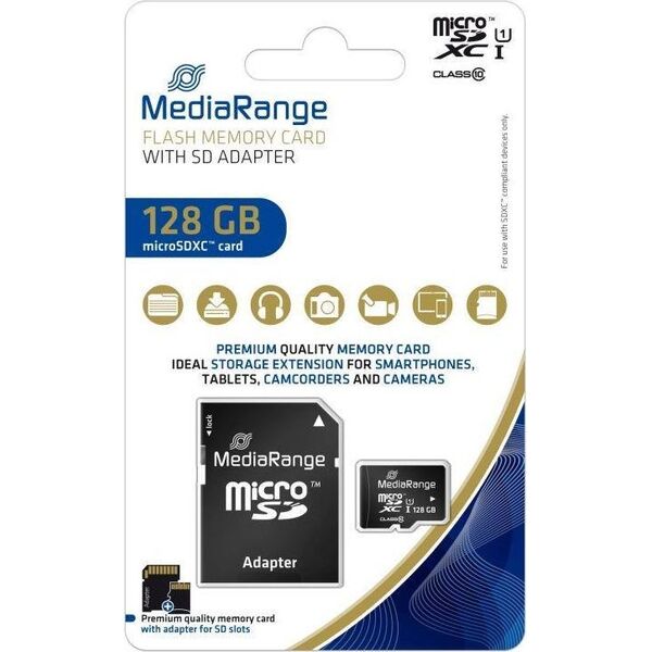 Karta MediaRange MicroSDXC 128 GB Class 10 UHS-I/U1  (MR945)