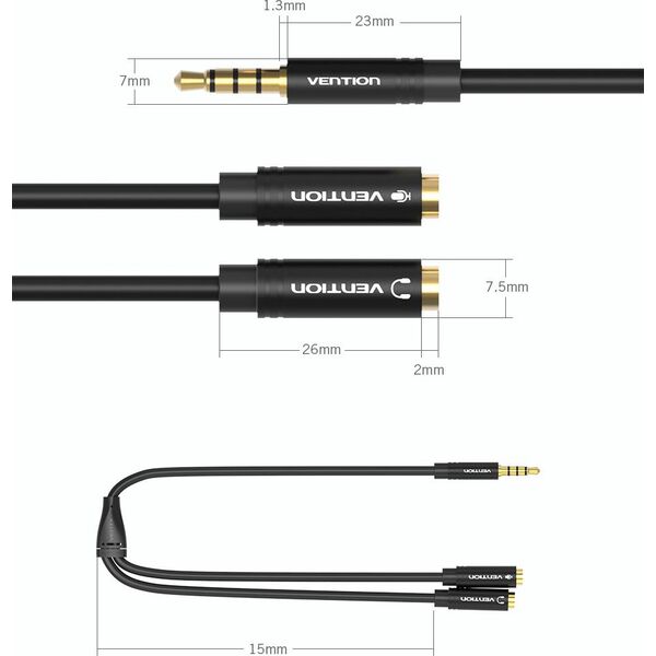 Kabel Vention czarny (BBVBY)