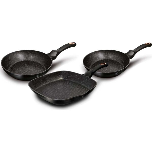 Patelnia Berlinger Haus zestaw Metallic Line Carbon Edition 20 24 28cm