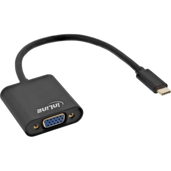 Adapter USB InLine USB-C - VGA Czarny  (64104B)