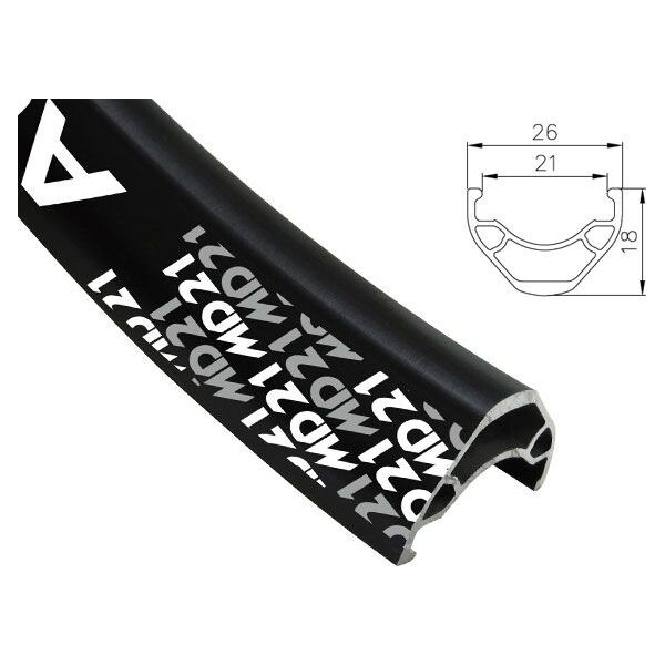 Alexrims Obręcz mtb ALEXRIMS MD21 26"x36otw. Tubeless Ready H.tarczowy kapslowana czarna