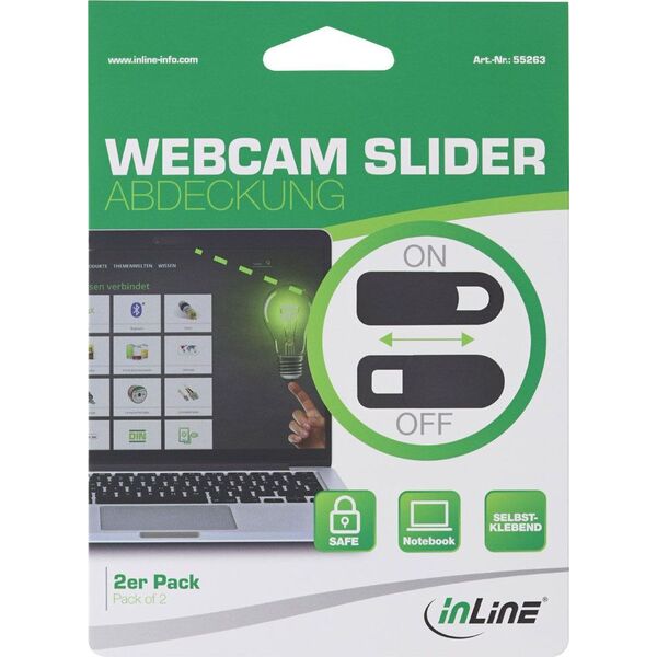 InLine Zakrywacz InLine do kamery internetowej w laptopie - czarny - 2 sztuki