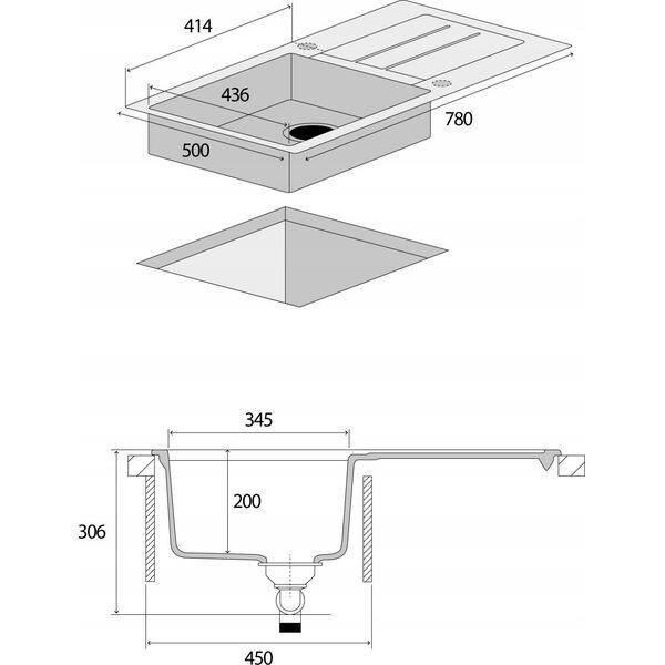 Zlewozmywak Concept DG10C45wh Zlewozmywak kuchenny granitowy z ociekaczem BIAŁY