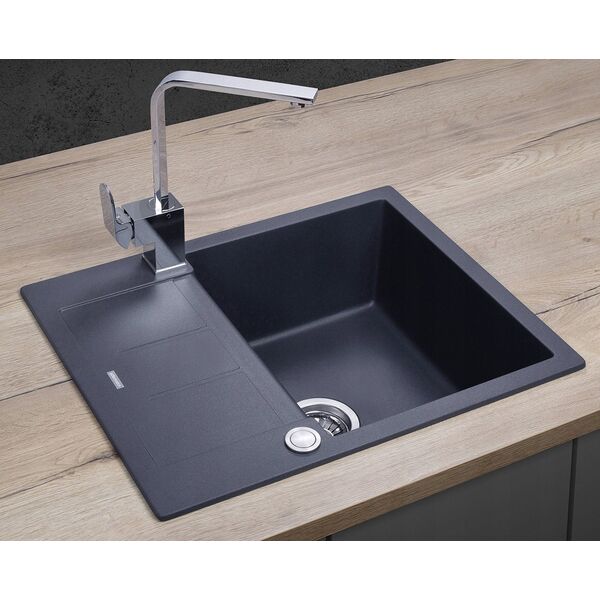 Zlewozmywak Concept DG05C45dg  kuchenny granitowy z ociekaczem CIEMNO SZARY