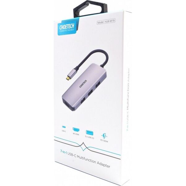 Stacja/replikator Choetech HUB-M19 USB-C (HUB-M19 GRAY)
