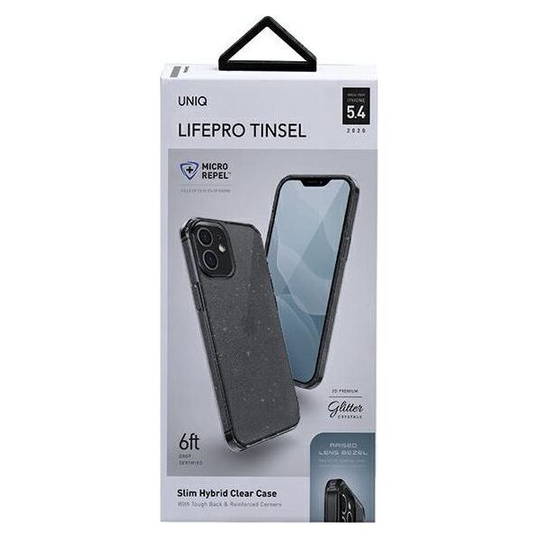 Uniq UNIQ etui LifePro Tinsel iPhone 12 mini 5,4" czarny/vapour smoke