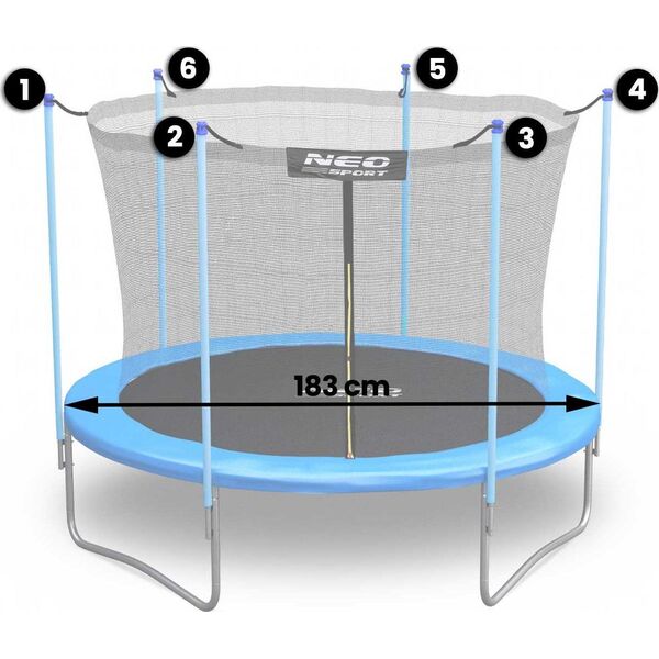 Neo-Sport NeoSport Siatka wewnętrzna do trampolin 183cm 6ft