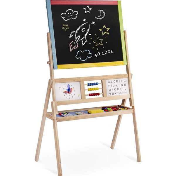 Ricokids Duża magnetyczna kredowa tablica obrotowa z zegarem Ricokids - wielokolorowa