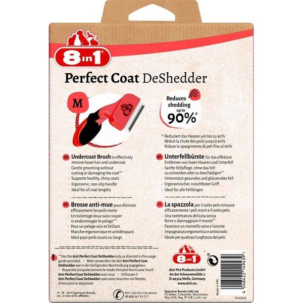 8in1 8in1 Perfect Coat DeShedder Dog M - narzędzie do wyczesywania podszerstka dla psa M