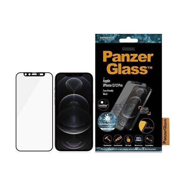 PanzerGlass Szkło hartowane do iPhone 12 / 12 Pro Case Friendly CamSlider Antibakteriell Black