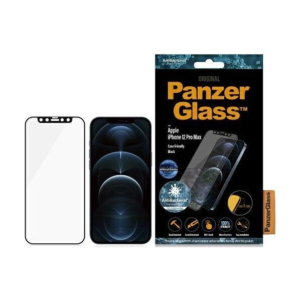 PanzerGlass do iPhone 12 Pro Max Case Friendly Anti-Blue Light AntiBacterial E-to-E