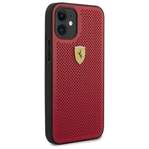 Ferrari Ferrari FESPEHCP12SRE iPhone 12 mini 5,4" czerwony/red hardcase On Track Perforated