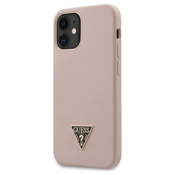 Guess Guess GUHCP12SLSTMLP iPhone 12 mini 5,4" jasnoróżowy/light pink hardcase Silicone Triangle Logo