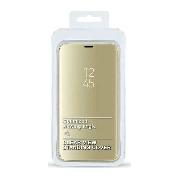 Etui Clear View Samsung M11 M115 złoty/gold