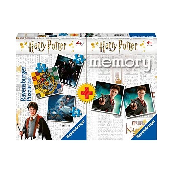 Ravensburger Ravensburger Multipack, 1 x Memory + 3 x Puzzle Harry Potter (05054) - Wielokolorowe / Asortyment