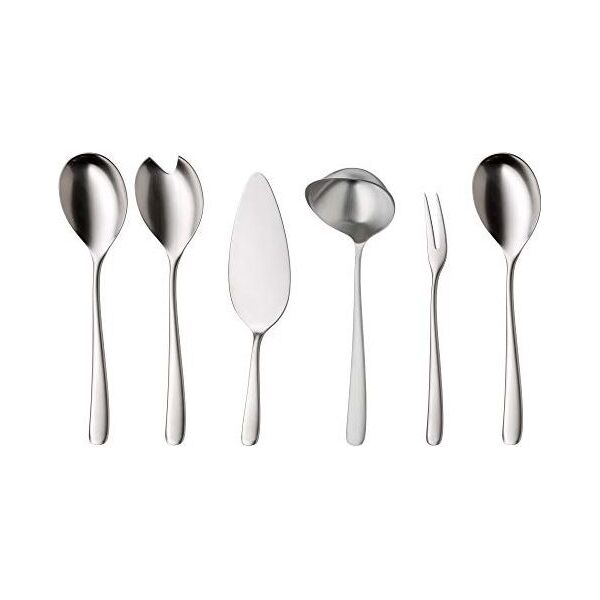 WMF Zestaw sztućców WMF Vision, osoby 12, sztuki 66, sztuki 60 ze sztućcami do serwowania, włożone ostrze noża, Cromargan Protect matowa stal nierdzewna, odporna na zarysowania, można myć w zmywarce