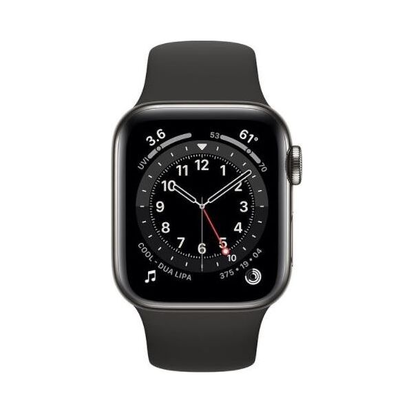 Smartwatch Apple Watch 6 GPS + Cellular 40mm Gray Steel Black Sport Czarny  (M06X3WB/A)